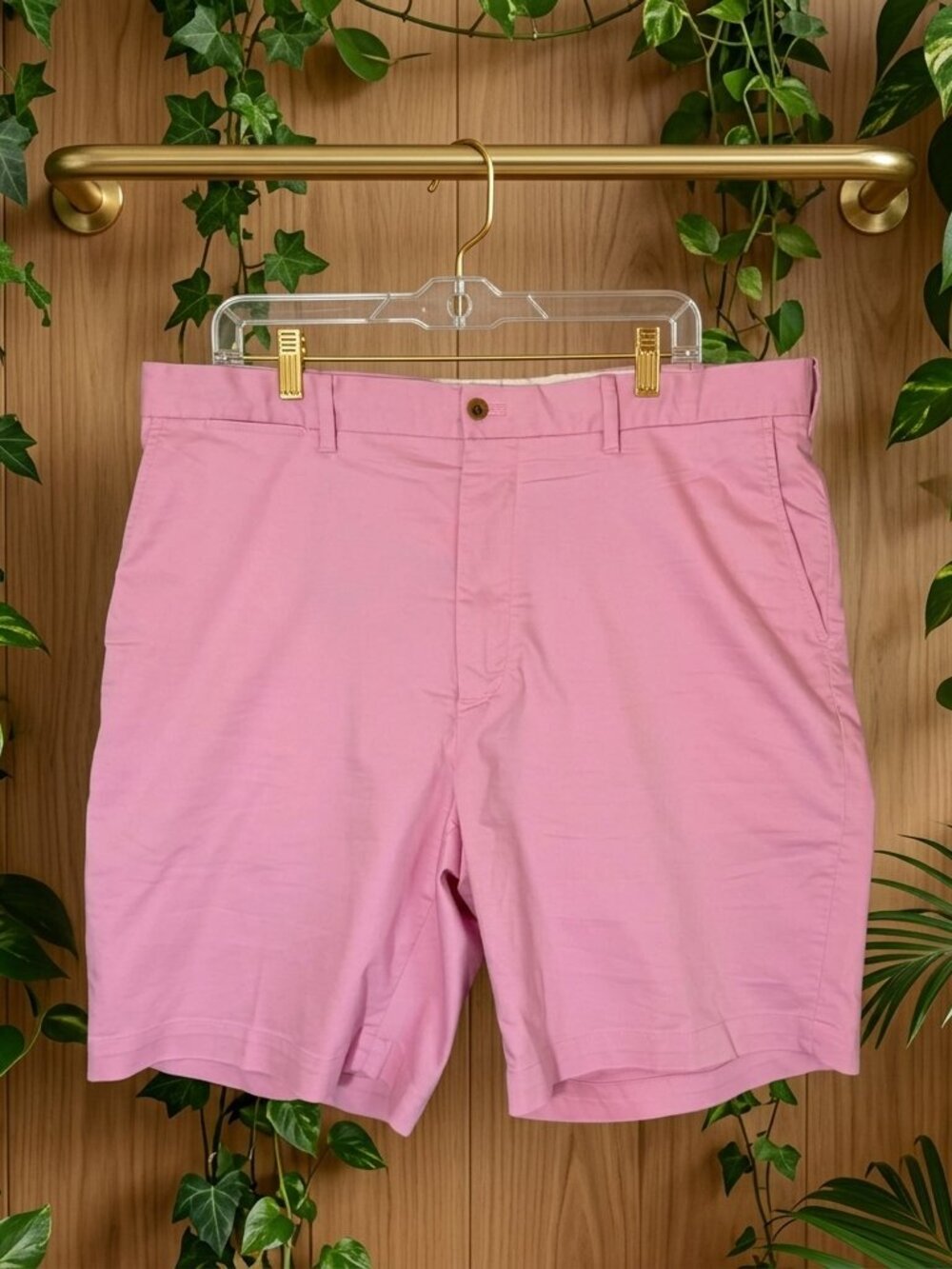 Polo Golf Ralph Lauren Shorts Mens 38 Pink Chino Classic Fit Crest Logo Golfing